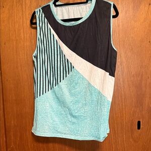 Shein Sleeveless Top in Black, White, and Blue